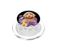 Cute Goldendoodle Doodle Dog Floral Design PopSockets PopGrip for MagSafe