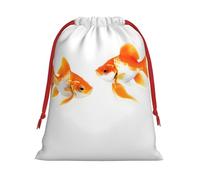 Cute Goldfish Print Gift Drawstring Decor Bag For Holiday Party Favors Birthdays Anniversaries Pouch