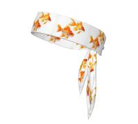 Cute Goldfish Print Head Bandanas Back Hair Band Athletic Sweatbands Tennis Running