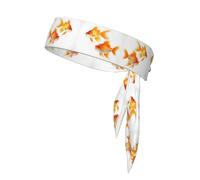 Cute Goldfish Print Head Bandanas Back Hair Band Athletic Sweatbands Tennis Running