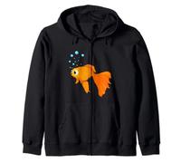 Cute Goldfish Swimming Zip Hoodie