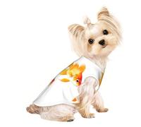 Cute goldfishes print Dog Clothes T Shirts for Small Dogs Breathable Puppy Kitten Dog Shirts for Pet Dogs Cats