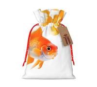 Cute Goldfishes Print Drawstring Gift Reusable Bags Eco-Friendly Pouches Holiday Birthday Favors Sack