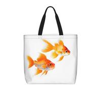 Cute Goldfishes Print Fashion With Zip Shoulder Bag Casual Handbag Shopper Bag For Work Travel