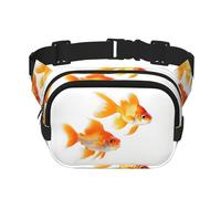 Cute goldfishes Print Versatile Square Double Layer Waist Bag Trendy for Men and Women daily use Bag, Black, One Size