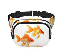 Cute Goldfishes Print Waist Pack Square Waist Bag Workout Hiking Running Travel Gym Pretty Zipper Fashion