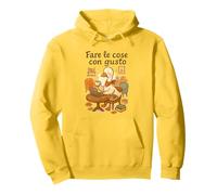 Cute Goose Cozy Hygge Coffee Cafe Italian Italy Saying Gusto Pullover Hoodie