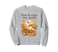 Cute Goose Cozy Hygge Coffee Cafe Italian Italy Saying Gusto Sweatshirt