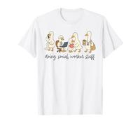 Cute Goose Doing Social Worker Stuff, Mental Health Worker T-Shirt