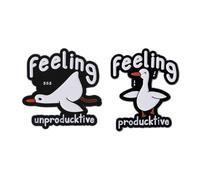 Cute Goose Letter Lapel Pin Funny Words Animal Enamel Pin Set Feel Unproductive Mood Expression Brooch Badge Decorative Badges for Clothes and Backpack