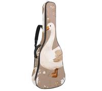 Cute Goose on a Beige Brown Background Padded Guitar Bag, Protective Acoustic Guitar Cover Gig Bag for Electric Bass Classical Guitar