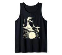 Cute Goose Playing Drums Funny Music Animal Drummer Graphic Tank Top