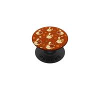 Cute Goose Reading Book Fall Autumn Leaves Pattern Cozy Art PopSockets Adhesive PopGrip