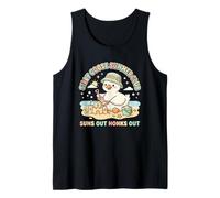 Cute Goose Summer Beach Sandcastle Suns Out Honks Out Tank Top