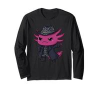 Cute Goth Axolotl Spiderweb Hat Trenchcoat Long Sleeve T-Shirt
