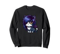 Cute Goth Cat Emo Gothic Cat Kitty Kawaii Kids Boys Girls Sweatshirt