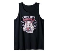 Cute Goth Ghost Girl with Bows and Bats Spooky Pastel Hall Tank Top