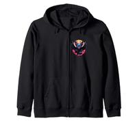 cute Gothic Bat in a Full of a Moon Zip Hoodie