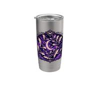Cute Gothic Bats Crescent Moon Celestial Night Stainless Steel Insulated Tumbler