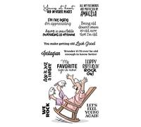 Cute Grandma Leisure Life Beautiful,Happy Berthday Metal Cutting Die and Clear Stamp Set DIY Scrapbooking Embossing Craft Album Stencil Gift Card Handmade Decoration