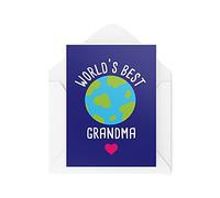 Cute Grandparent Cards Birthday Card World's Best Grandma for Her Birthday From The Grandkids Novelty Gift Mum Granny Nana CBH555