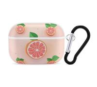 Cute Grapefruit AirPods Pro Case Cover with Keychain Ring PC Hard Shell Protective Case for AirPods Pro 2nd for Women Men Generation Easy Open Full Drop Protection Cover White-Style