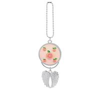 Cute Grapefruit Car Hanging Ornament Rear View Mirror Pendant Lucky Presents Hanging Ornament Funny Car Pendant for Office Auto Home Decoration Silver-style