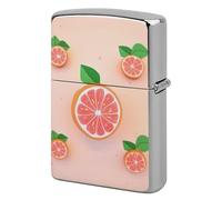 Cute Grapefruit Lighter Case Metal Protective Cover with Double-Sided Art Design, Cool Lighters Pouch Shockproof Lighter Cover for Men Women Gifts, Lighters Not Included