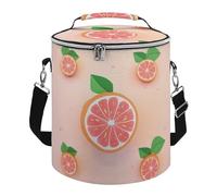 Cute Grapefruit Lunch Bag, 15L Portable Leakproof Picnic Basket with Shoulder Strap, Insulated Picnic Cooler Bag for Camping, Beach, Hiking & Groceries