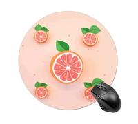 Cute Grapefruit Round Mouse Pad Smooth Glide Gaming Mousepad Extra Density Portable Comfortable Mouse Mat for Desk, Home, Office 7.8x7.8 Inches
