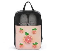 Cute Grapefruit Shoe Bag Waterproof & Breathable Shoe Pouch for Travel, Portable Carry Case for Sports Sneakers, Gym, Vacation