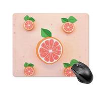Cute Grapefruit Square Mouse Pad Portable Computer Mousepad with Non-Slip Rubber Base 18 * 22cm Ultra-Thin Gaming Mouse Mat for Computer Laptop Office Desk Accessories