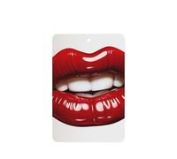Cute Graphic Red Lips Car Air Fresheners Cards Set of 4 Pieces, Long-Lasting Auto Aromatherapy Tablets Gifts Car Rearview Mirror Pendant Hanging Scented Cards for Wardrobe Bathroom