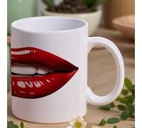 Cute Graphic Red Lips Mug Personalized Coffee Mug Sublimation Mugs Ceramic Mugs Tea Cup Funny Coffee Cup Unique Gift Tea Cups for Coffee Tea Latte Soup Milk Hot Cocoa 11 Oz