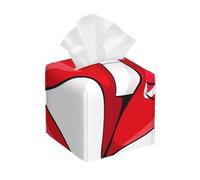 Cute Graphic Red Lips Patterned square tissue box in double sided leather for home, office and bedroom