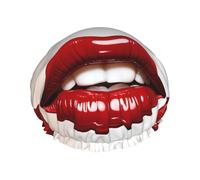 Cute Graphic Red Lips Shower Cap Reusable Waterproof Shower Bonnet for Women Men Elastic Band Bath Hair Hat Double Layered Washable Bath Cap for All Hairstyles, Travel-Friendly