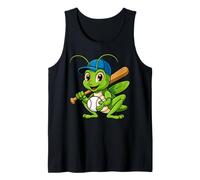 Cute Grasshopper Baseball Player Insect Fun Tank Top