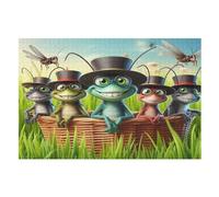 Cute Grasshopper Jigsaw Puzzles 1000 Pieces for Adults Kids Woodiness Puzzle Educational Games Home Decoration （75×50cm）