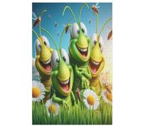 Cute Grasshopper Jigsaw Puzzles 1000 Pieces for Adults Wooden Puzzle for Teenagers Educational Games Unique Gift 78×53cm