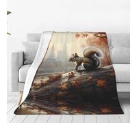 Cute Gray Squirrel Ultra-Soft Flannel Blanket - One Blanket for Home, Travel, and The Outdoors - 80"x60"
