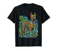 Cute Great Dane Tropical Flowers Floral Dog Summer Vibes T-Shirt