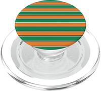 Cute Green and Orange Minimalist Horizontal Striped Pattern PopSockets PopGrip for MagSafe