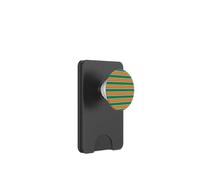 Cute Green and Orange Minimalist Horizontal Striped Pattern PopSockets PopWallet for MagSafe