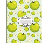 Cute Green Apple Aesthetic Composition Notebook: 7.5 x 9.25 size | 120 Pages | Wide Rule |Soft Paperback |Great for Kids, Back to School Supplies, and Gifts