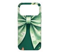 Cute Green Bow Butterly Style Ribbon Wildflower Leaves Girls Case for iPhone 17 Pro Max