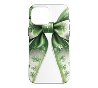 Cute Green Bow Shamrocks 4 Leaves St Patricks Day Paddys Day Case for iPhone 16 Pro Max
