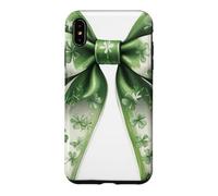 Cute Green Bow Shamrocks 4 Leaves St Patricks Day Paddys Day Case for iPhone XS Max