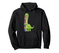 Cute Green Dinosaur Book Lover Librarian Teacher Kids Pullover Hoodie