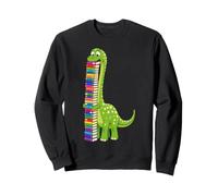 Cute Green Dinosaur Book Lover Librarian Teacher Kids Sweatshirt