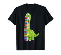Cute Green Dinosaur Book Lover Librarian Teacher Kids T-Shirt